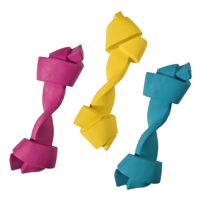 Igračka za Pse Guma kost čvor LG pink