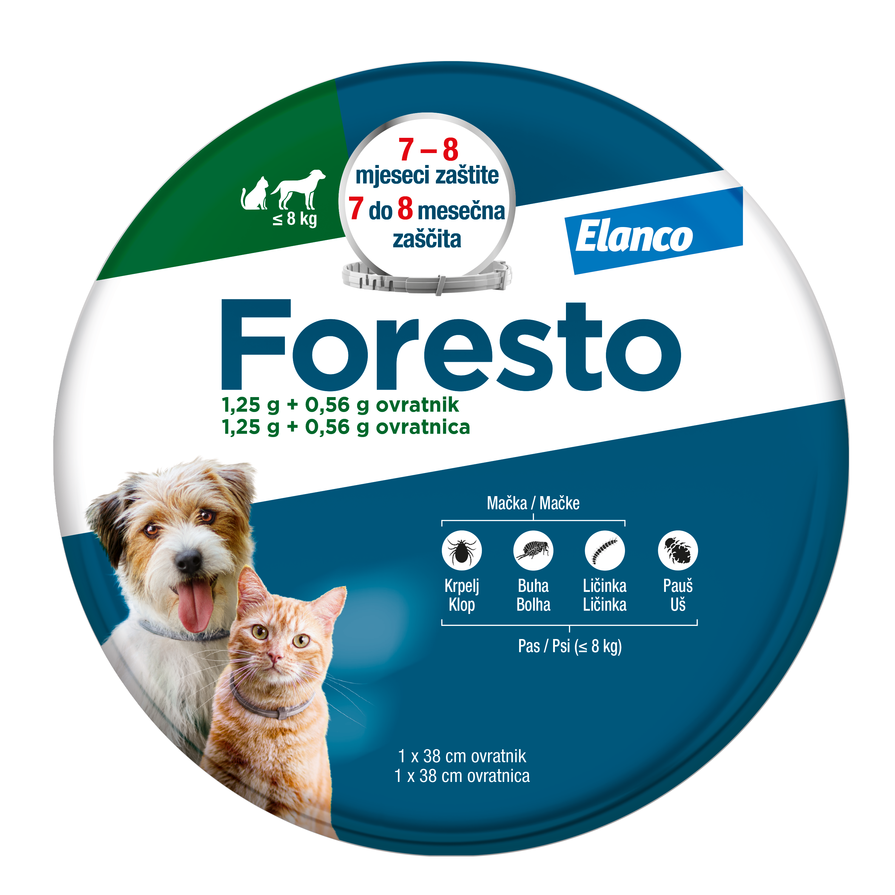 Foresto 38cm Mačke/mali Psi ogrlica