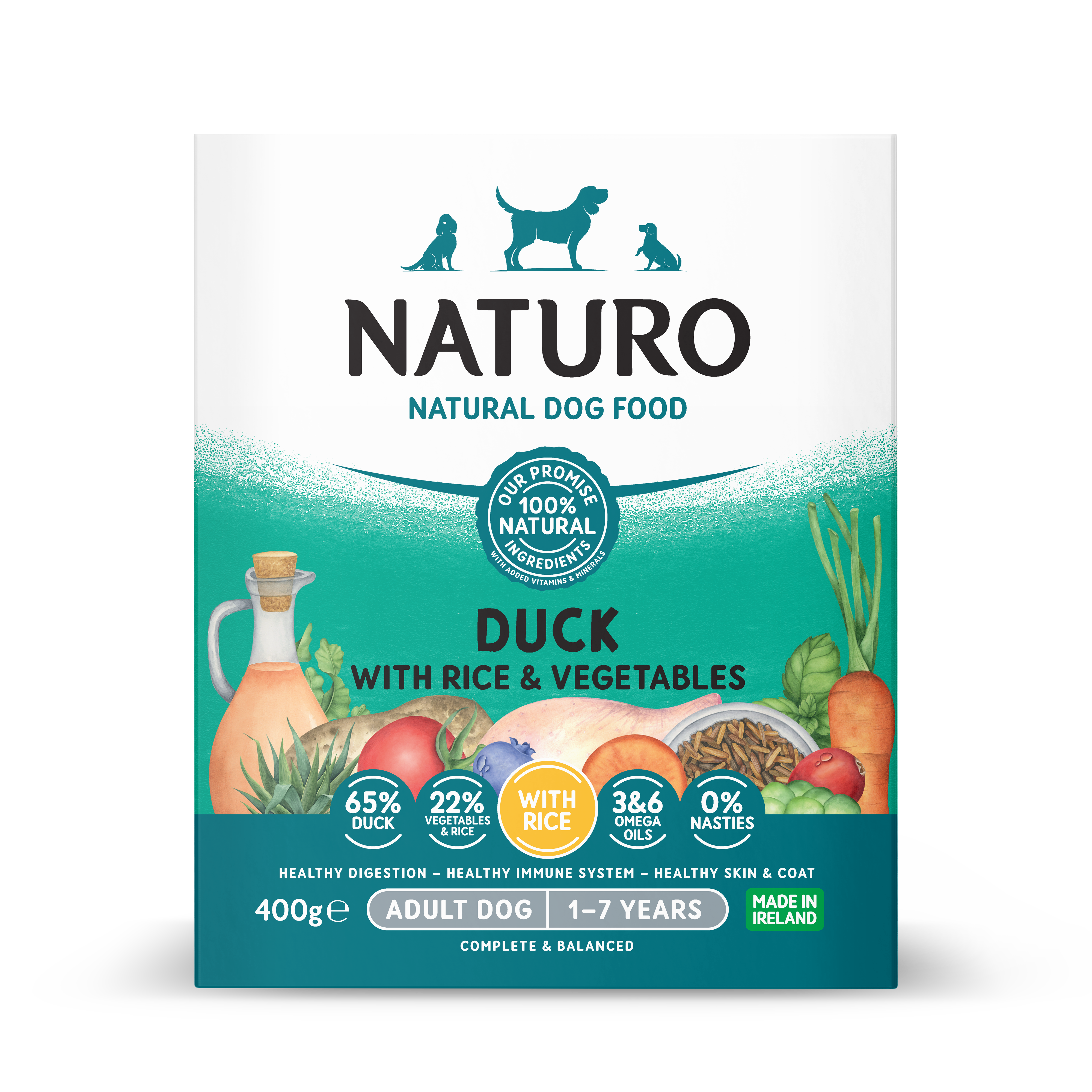 Naturo pašteta 400g patka/riža/povrće 1/7