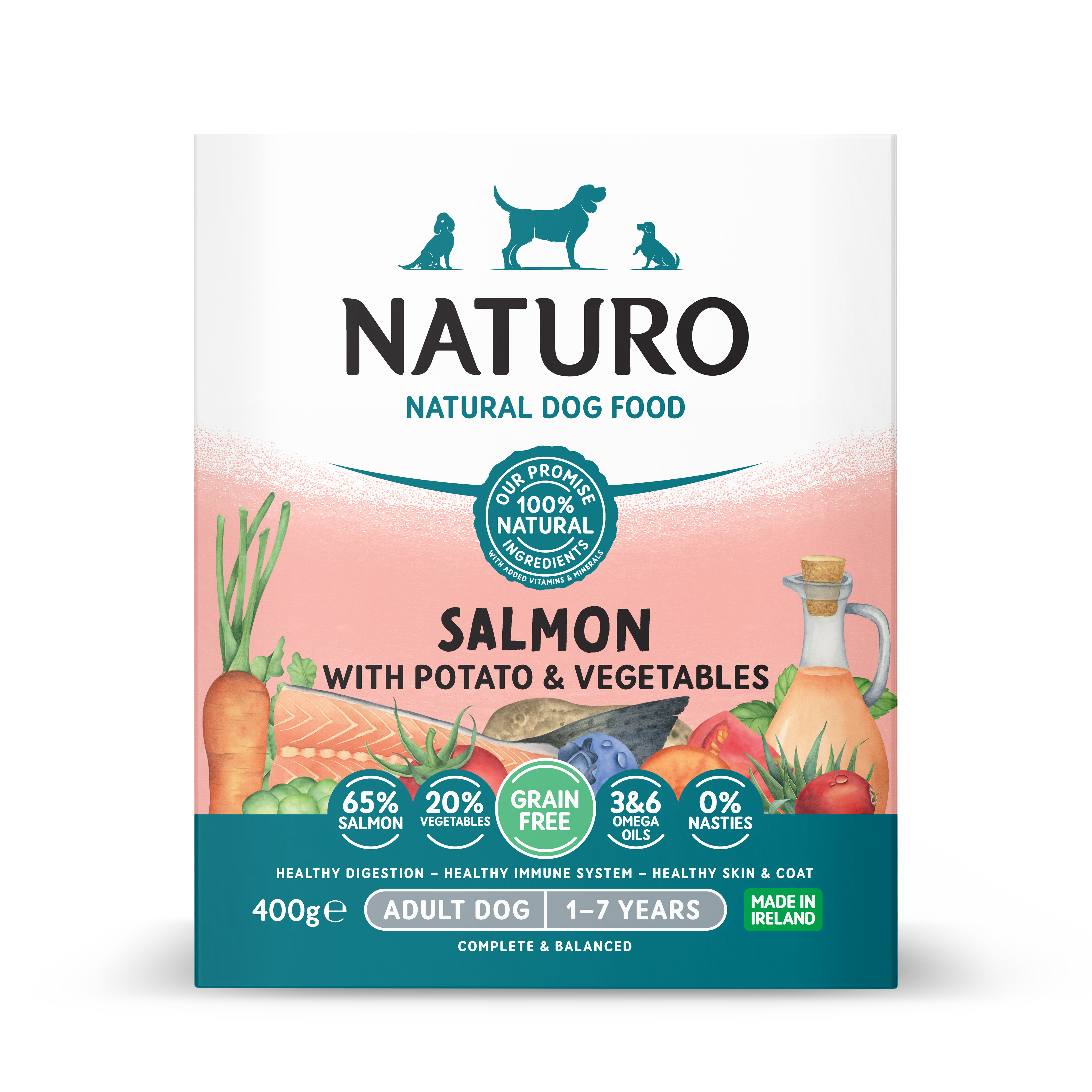 Naturo pašteta 400g losos/krumpir/povrće GF 1/7