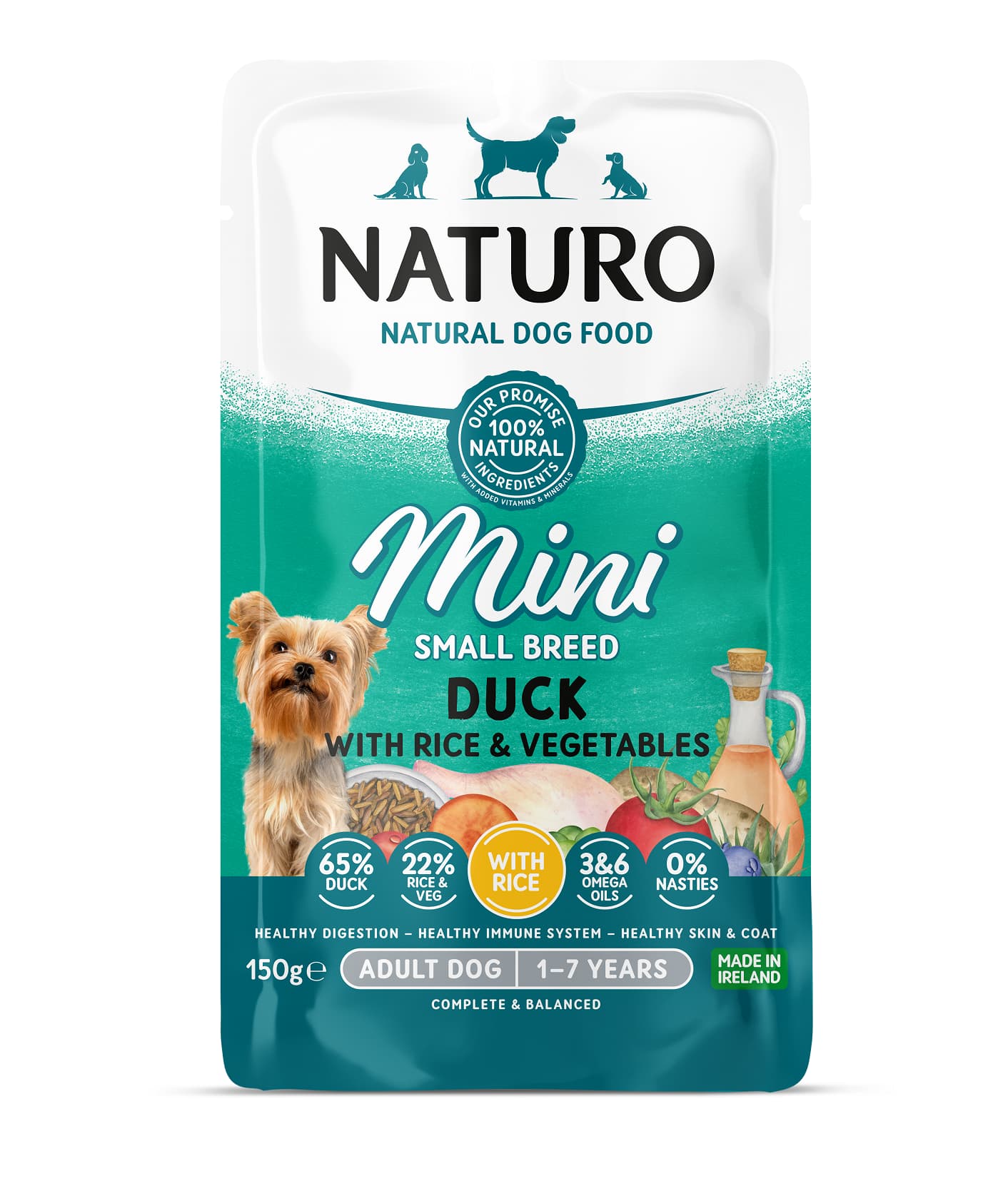 Naturo Mini vreć. 150g patka/riža/povrće 1/8