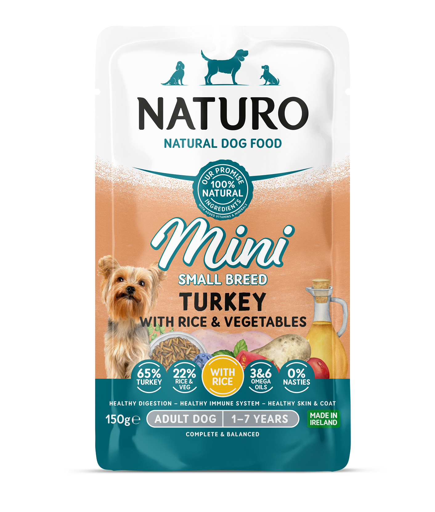 Naturo Mini vreć. 150g pura/riža/povrće 1/8