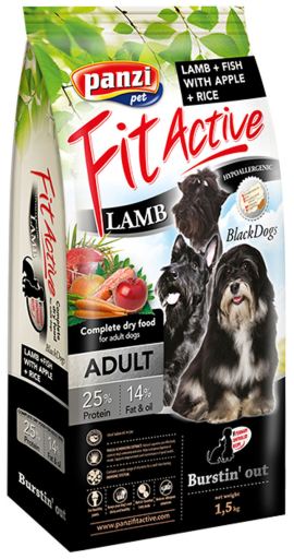 Panzi dry Fit-Active dog 1,5kg Adult Lamb Black
