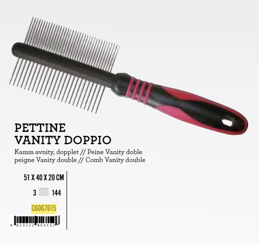 Češalj Vanity 6.2x21 dvostrani xT