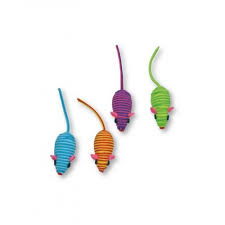 Igračka za Mace Miš 5cm prugasti boje