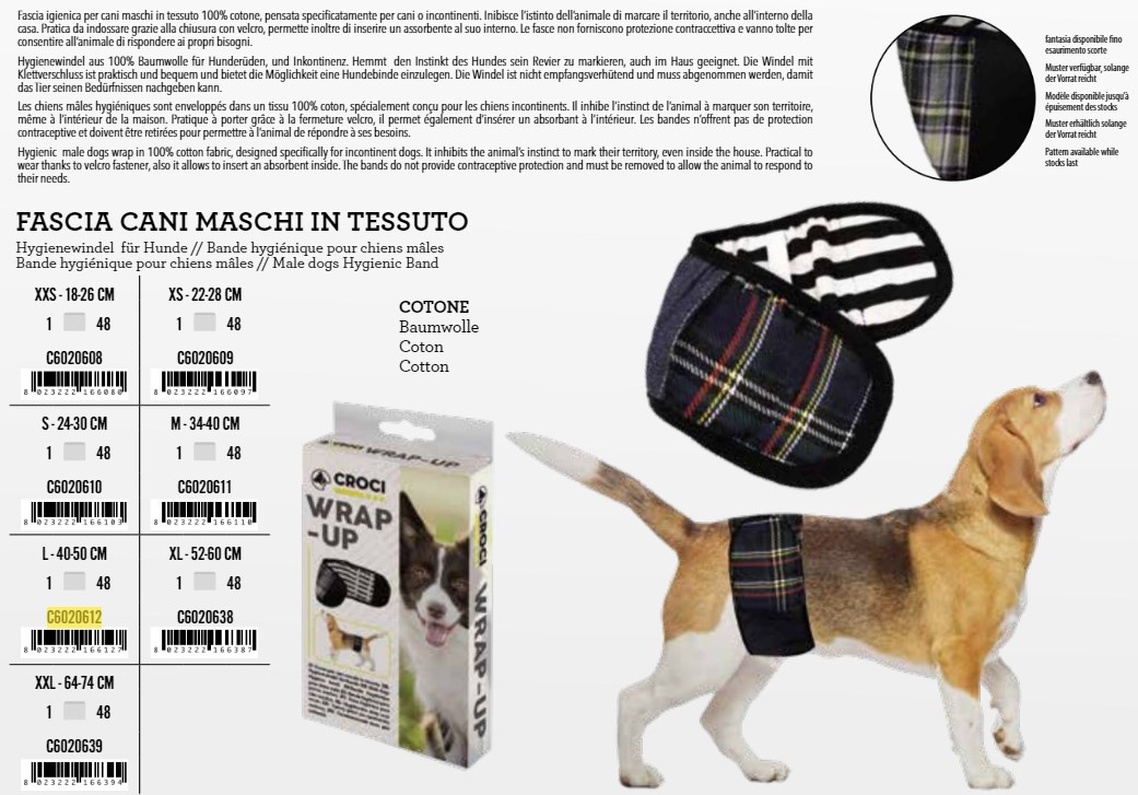 Higijenski Pojas za muske pse L 40-50cm