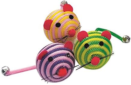 Igračka za mace lopta Miš špaga 5cm mix boje