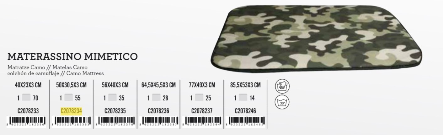 Ležaj 56x40x3cm madrac Camo X A