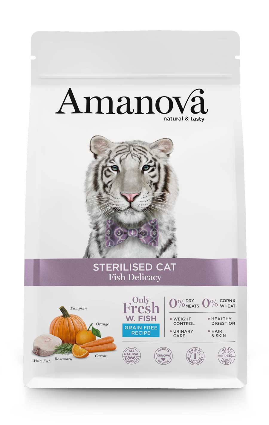 Amanova cat adult Sterilised Delicacy bijela riba 1,5kg GF