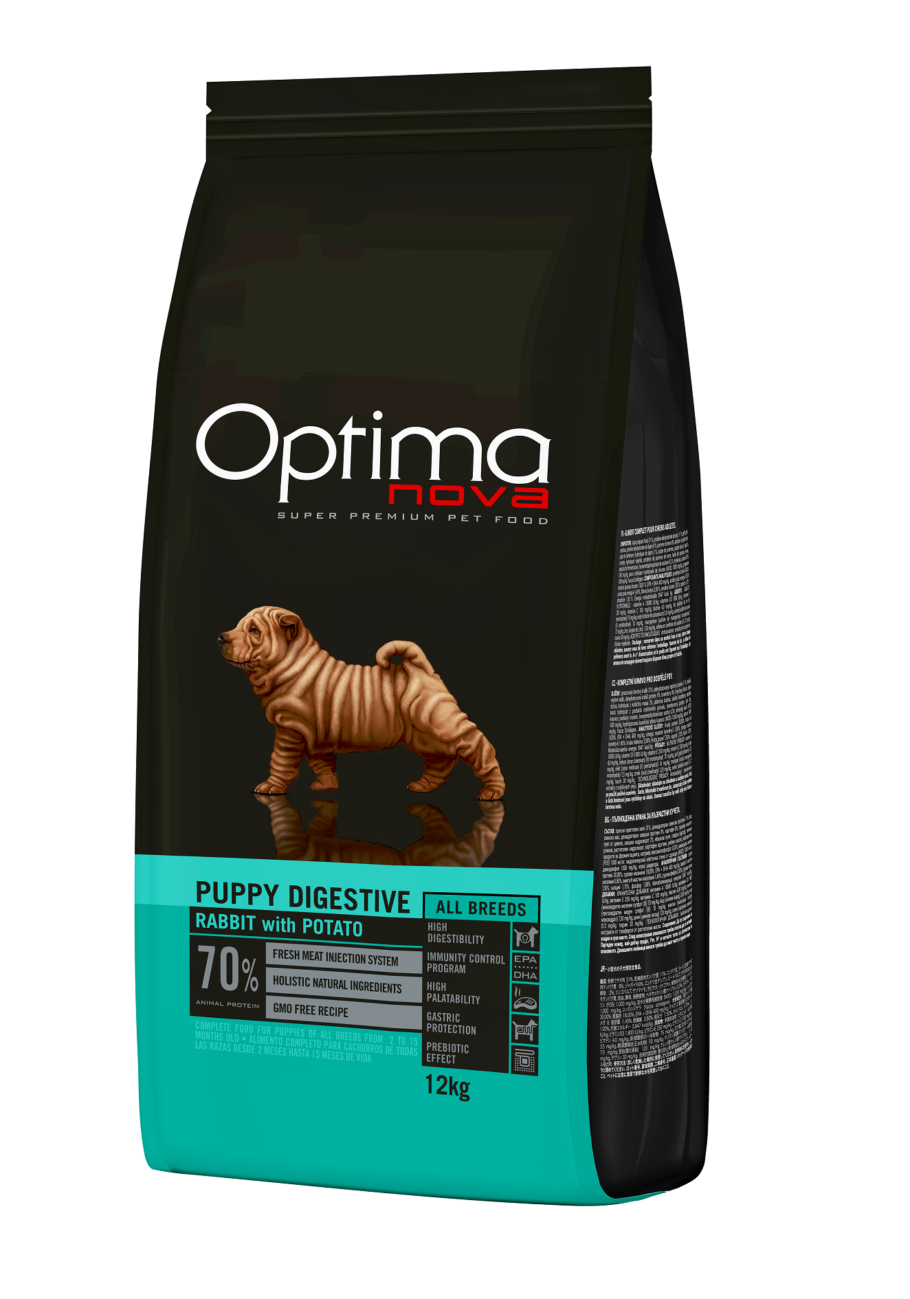 Optimanova dog puppy Digestive kunić/krumpir 12kg GF