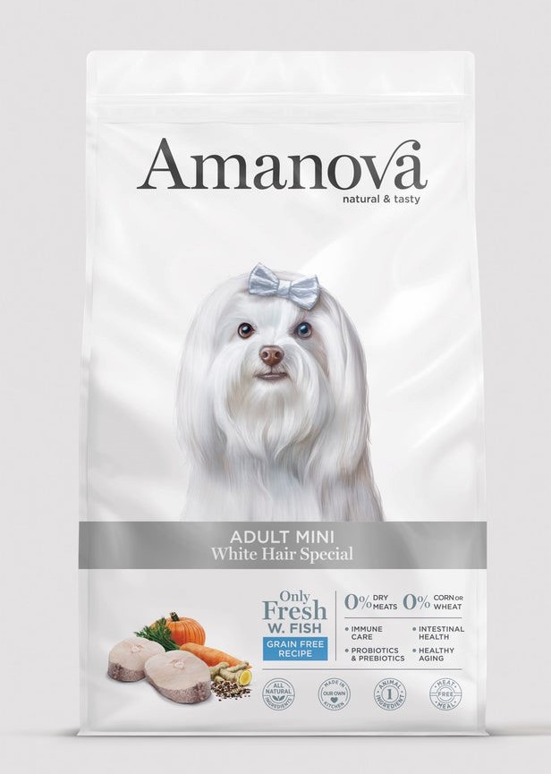 Amanova dog adult mini White hair 800g