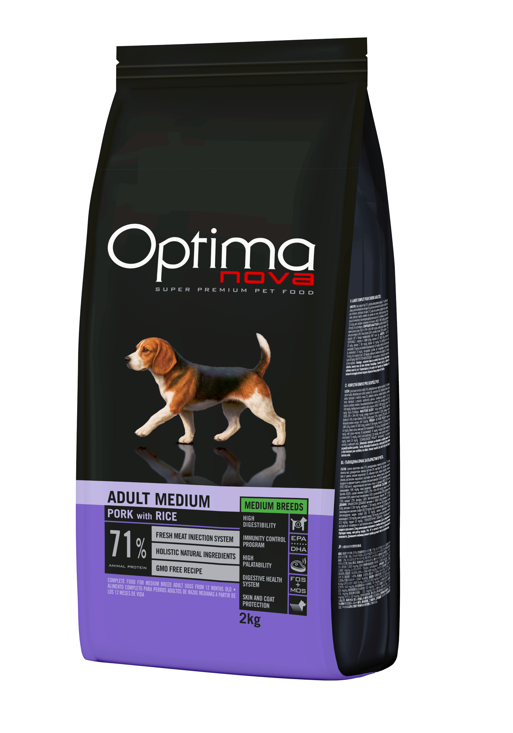 Optimanova dog puppy medium svinjetina 2kg LG